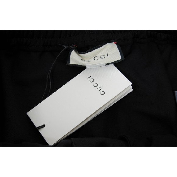 Gucci Mens Track Pants Large Black Green Red Stripped Drawstring Cotton Joggers - Picture 5 of 10
